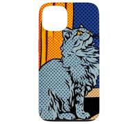 Retro Halftone Longhair Feline Pop Art Graphic Design Case for iPhone 13