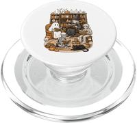 Retro Halloween Book Club Skeleton Ghost Mummy Witch Reader PopSockets PopGrip for MagSafe