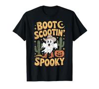 Retro Halloween Cowgirl Ghost Western Boot Scootin Spooky T-Shirt