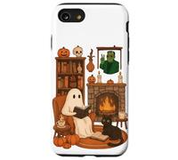 Retro Halloween Cozy Ghost Reading Book By 90s Frankenstein Case for iPhone SE (2020) / 7/8