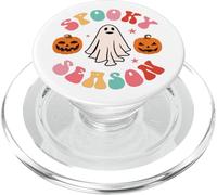Retro Halloween Cute Ghost Spooky Season Funny PopSockets PopGrip for MagSafe