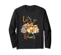 Retro Halloween Ghost Groovy Let's Go Ghouls Costume Long Sleeve T-Shirt