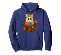 Retro Halloween Ghost Patchwork Spooky Ghost Fall Girl Women Pullover Hoodie