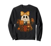Retro Halloween Ghost Patchwork Spooky Ghost Fall Girl Women Sweatshirt