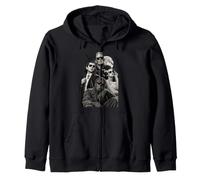 Retro Halloween Monsters Dracula Frankenstein Werewolf Squad Zip Hoodie