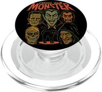 Retro Halloween Monsters Video Game Mummy Cat Werewolf PopSockets PopGrip for MagSafe