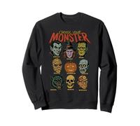 Retro Halloween Monsters Video Game Vampire Witch Pumpkin Sweatshirt
