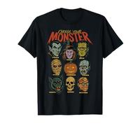 Retro Halloween Monsters Video Game Vampire Witch Pumpkin T-Shirt