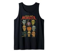 Retro Halloween Monsters Video Game Vampire Witch Pumpkin Tank Top