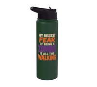 Retro Halloween Zombie Biggest Fear is All The Walking Funny Stainless Steel Insulated Water Bottle
