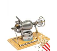 Retro Hand-Cranked Popcorn Machine, 304 Stainless Steel Old-Fashioned Traditional Popcorn Popper, Fun Snack Making For Home Theaters, Camping Parties, Etc (408ml)