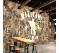 Retro Hand Drawn Camouflage Abstract Characters Graffiti 3D Wallpaper Silky Texture Home Study Office Grey Dining Room Sofa Bedroom Living Room TV Backdrop-350cm×256cm