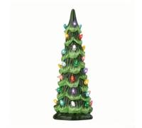 Retro Hand-Painted Tabletop Christmas Trees with Lights, 10/15/20cm Decorative LED Holiday Tree Set for Home Festive Ornament(15cm)