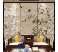 Retro Hand Painted Trees Flowers Flying Birds 3D Wallpaper Luxury Home Dining Decor Paste Sofa Living Room The Wall for Bedroom Mural-150cm×105cm