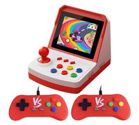 Retro handheld game console, A6 mini TV-style player with 1000+ classic games - 3.2-inch screen, TV output & 2-player mode - birthday gift (red)