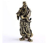 Retro Handmade Chinese Copper Figurines God Of Wealth Guan Gong Figure Statue Ornament Desk Decor 18 * 16 * 50mm