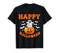 Retro Happy Halloween Tshirt Cute Ghost Pumpkin Family Meme T-Shirt