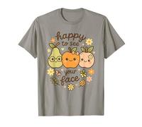 Retro Happy to See Your Face Cute Fruit Graphic T-Shirt