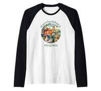 Retro Harrisonburg Virginia Forest Animals Vacation Souvenir Raglan Baseball Tee
