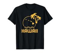 Retro Hawaii Aloha State-of Mind Vintage Floral Surf Wave T-Shirt