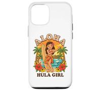Retro Hawaii Hula Girl Aloha Surfboard Tropical Beach Sunset Case for iPhone 12/12 Pro