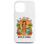 Retro Hawaii Hula Girl Aloha Surfboard Tropical Beach Sunset Case for iPhone 13 Pro Max
