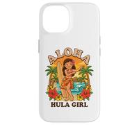 Retro Hawaii Hula Girl Aloha Surfboard Tropical Beach Sunset Case for iPhone 14