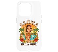 Retro Hawaii Hula Girl Aloha Surfboard Tropical Beach Sunset Case for iPhone 15 Pro