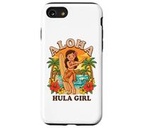 Retro Hawaii Hula Girl Aloha Surfboard Tropical Beach Sunset Case for iPhone SE (2020) / 7/8
