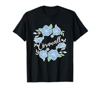 Retro Hawaiian Style Cornish Flowers Gift Idea from Cornwall T-Shirt