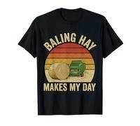 Retro Hay Bales Sunset Farmer Country Life Art T-Shirt