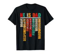 Retro He Is Dad Christian Daddy Happy Fathers Day Men Guys T-Shirt