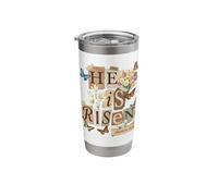 Retro He is Risen Christian Easter Bible Verse Outfit Stainless Steel Insulated Tumbler