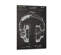 Retro Headphone Assembly Blueprint Poster, 1960s Industrial Tech Diagram, Vintage Electronics Art Poster Decorative Painting Canvas Wall Posters And Art Picture Print Modern Family Bedroom Decor Poste