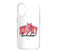 Retro Heart breaker Checkered Single Valentine Coquette bow Case for iPhone 17