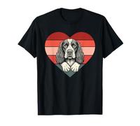 Retro Heart English Springer Spaniel Valentine Womens Mens T-Shirt