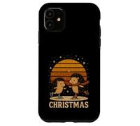 Retro Hedgehog Ice Skating Christmas Winter Holiday Case for iPhone 11