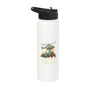 Retro Helicopter Cool Calm Collective Art Stainless Steel Insulated Water Bottle