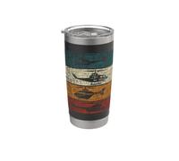 Retro Helicopter Pilot Vintage Aviation Stainless Steel Insulated Tumbler