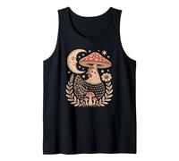 Retro Hen Resting Under A Magical Cottagecore Toadstool Tank Top