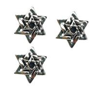 Retro Hexagram Pin Antique Inspired Alloy Jewelry Secure Clasp Lightweight Statement Pieces for Formal Casual Outfits Vintage Star Brooch