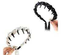 Retro High Skull Pearl Headband, 2025 New Vintage High Cranium Artificial Pearl Hairband, Pearls Headband for Women, Women Girls Fashion Decorative for Elegant Daily Wear (2PCS2)