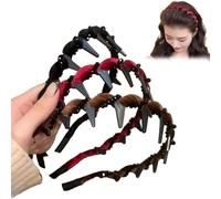 Retro High Skull Pearl Headband, Basicallyt/Probabledy/Basically/Probability High Skull Headband, Vintage High Cranium Artificial Pearl Hairband, Elegant Artificial Hairbands (3pcs-C)