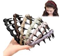 Retro High Skull Pearl Headband, Basicallyt/Probabledy/Basically/Probability High Skull Headband, Vintage High Cranium Artificial Pearl Hairband, Elegant Artificial Hairbands (6PCS)