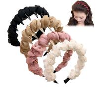 Retro High Skull Pearl Headband, Basicallyt/Probabledy/Basically/Probability High Skull Headband, Vintage High Cranium Artificial Pearl Hairband, Elegant Artificial Hairbands (4PCS)