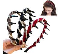 Retro High Skull Pearl Headband, Basicallyt/Probabledy/Basically/Probability High Skull Headband, Vintage High Cranium Artificial Pearl Hairband, Elegant Artificial Hairbands (3pcs-B)