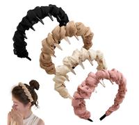 Retro High Skull Pearl Headband, Mesh Vintage Fashion Double-Sided Head Bands for Women's Hairs, Wavy Hair Band with Teeth, Party Wedding Home Hairband for Women and Girls (Set D)