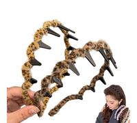 Retro High Skull Pearl Headband, Vintage High Cranium Headband for Women, high Crown Wave Hepburn Style headband with Tooth,1 Second Fluffy high Cranial Effect,Elegant Daily Hairband (Knit 2pcs, /)