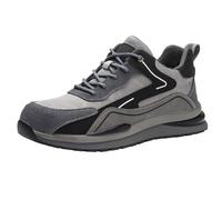 Retro Hiking Sneakers for Men's Comfortable Breathable Summer Wide Platform Shoes Active Court Travel Camp Sneaker Climbing Running Waterproof Resistant Shoe (Grey, 8)