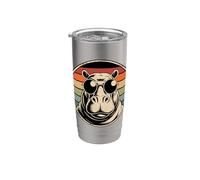 Retro Hippopotamus with Sunglasses Vintage Cool Animal Stainless Steel Insulated Tumbler